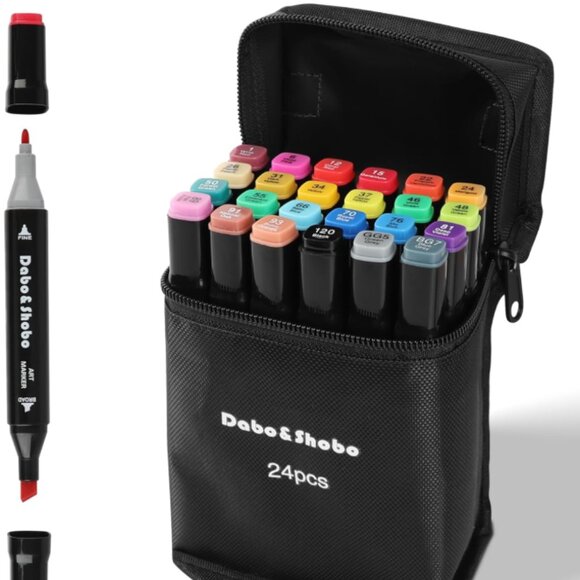 Other - 24 Colors Dual Tip Markers Drawing Markers Set Dual Tip Alcohol Markers